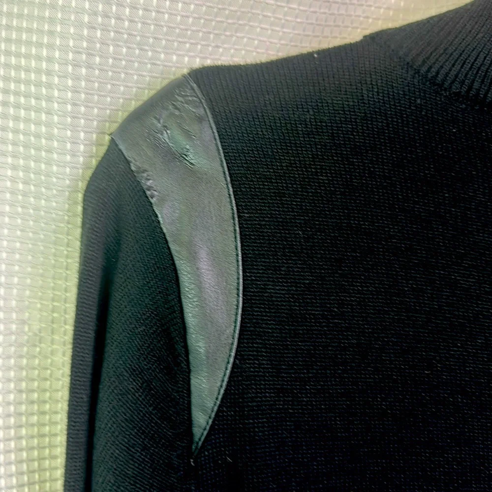 Calvin Klein Black Knit Dress with Gold Zipper, Size XL - Picture 13 of 14